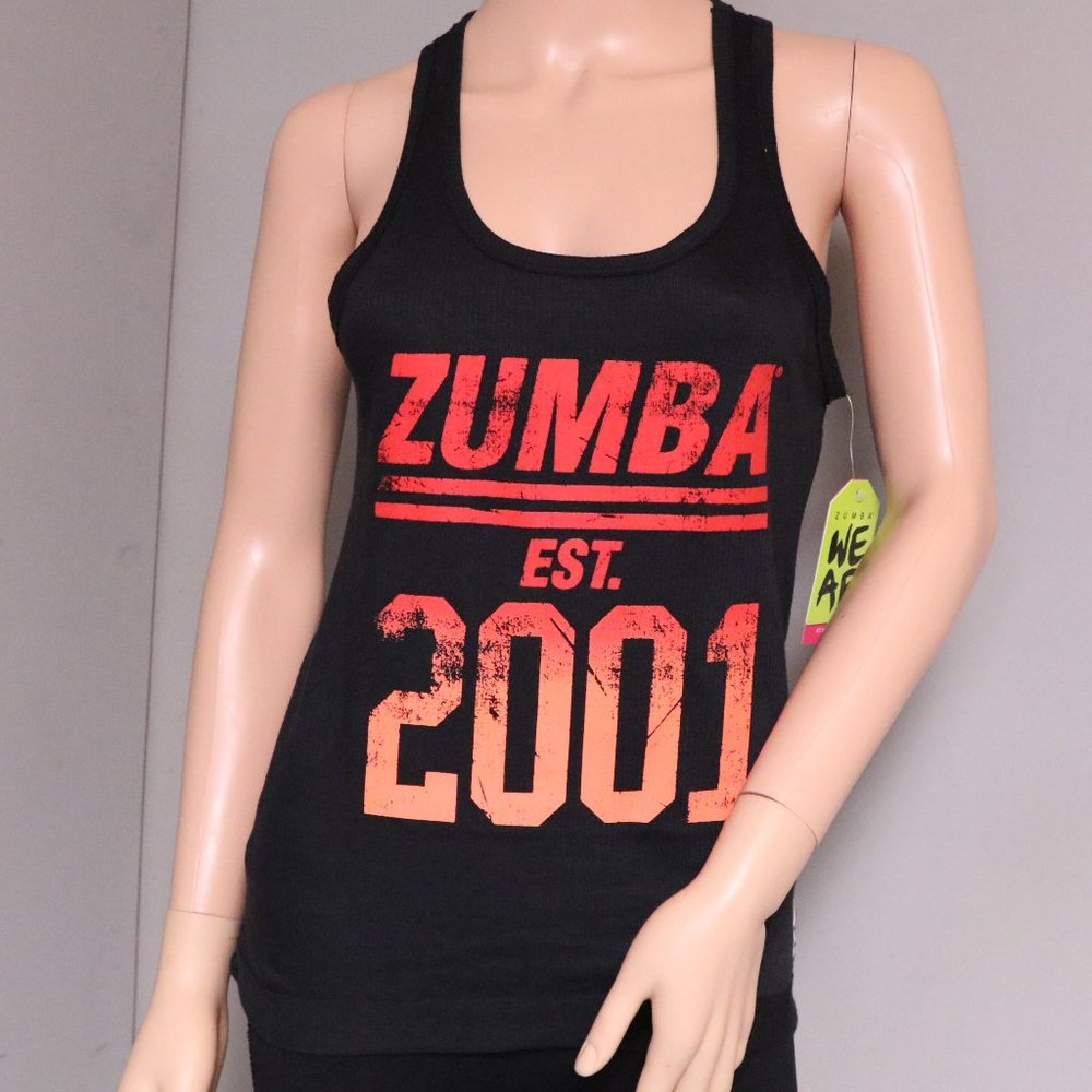 ZUMBA EST 2001 RIBBED TANK SIZE S TOP RACERBACK